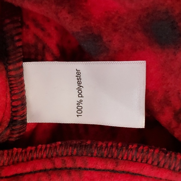 Maurices Red Patchwork Fleece Shacket, Size M - Picture 7 of 8